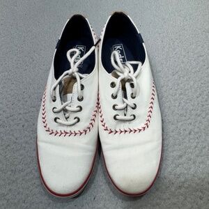 Keds Walking Shoes Woman's‎ 8.5  White Baseball Stitches Casual WF52476